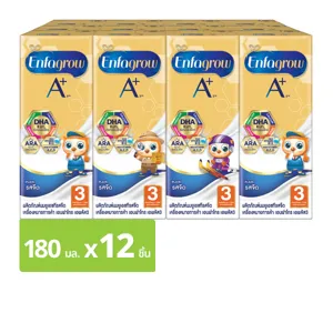 เอนฟาโกร เอพลัส นมยูเอชที สูตร 3 สำหรับเด็กอายุ 1 ปีขึ้นไปและทุกคนในครอบครัว รสจืด 180 มล. แพ็ค 12