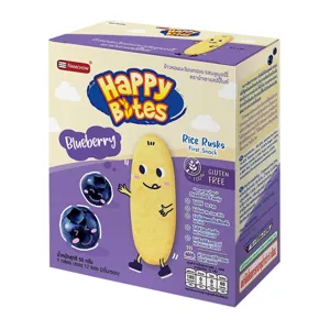 นำเชาแฮปปี้ไบท์ ข้าวหอมมะลิอบกรอบ รสบลูเบอร์รี่ 50 ก.